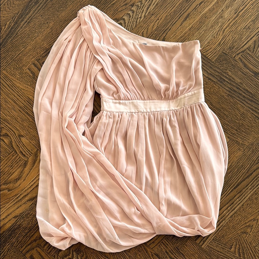 Lipsy UK Elegant One-Shoulder Pink Dress